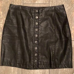 Free People Leather Mini Skirt